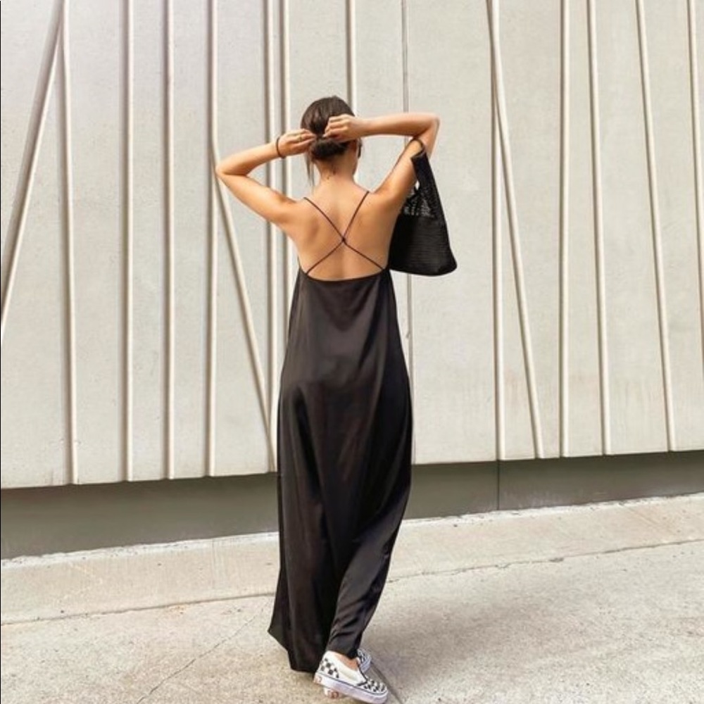 NWT cos black slip dress